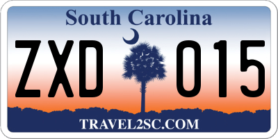 SC license plate ZXD015