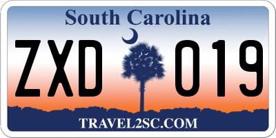 SC license plate ZXD019