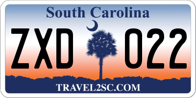 SC license plate ZXD022