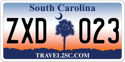 SC license plate ZXD023