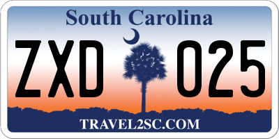 SC license plate ZXD025