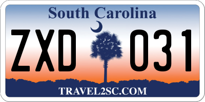 SC license plate ZXD031