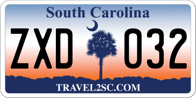 SC license plate ZXD032