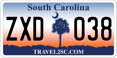 SC license plate ZXD038