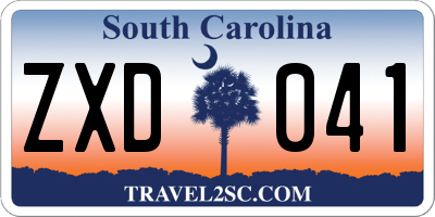 SC license plate ZXD041