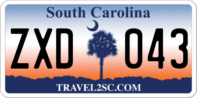 SC license plate ZXD043