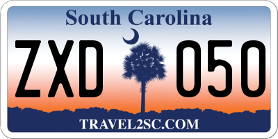 SC license plate ZXD050