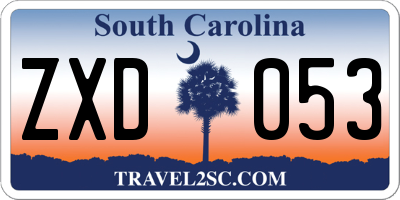 SC license plate ZXD053