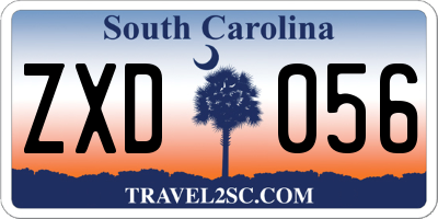 SC license plate ZXD056