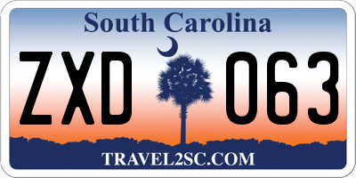 SC license plate ZXD063