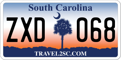 SC license plate ZXD068