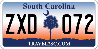 SC license plate ZXD072
