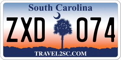 SC license plate ZXD074