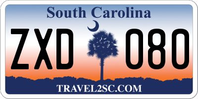 SC license plate ZXD080