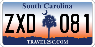 SC license plate ZXD081