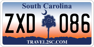 SC license plate ZXD086