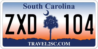 SC license plate ZXD104