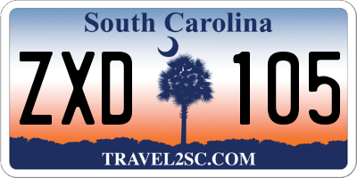 SC license plate ZXD105