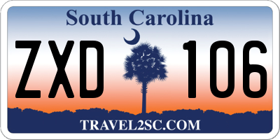 SC license plate ZXD106