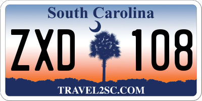 SC license plate ZXD108