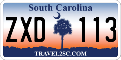 SC license plate ZXD113