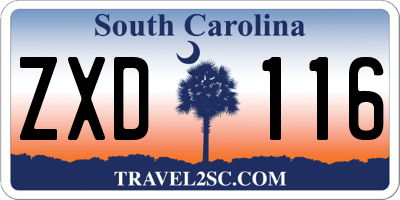 SC license plate ZXD116