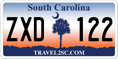 SC license plate ZXD122