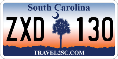 SC license plate ZXD130