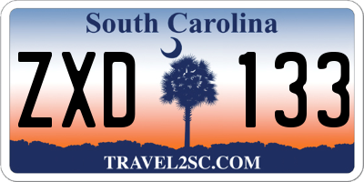 SC license plate ZXD133