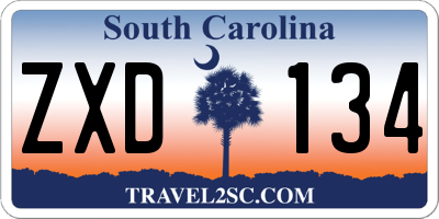 SC license plate ZXD134