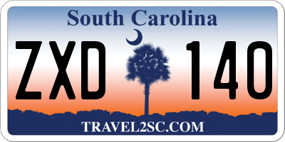 SC license plate ZXD140