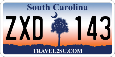 SC license plate ZXD143
