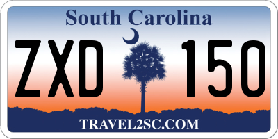 SC license plate ZXD150