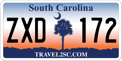 SC license plate ZXD172