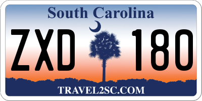 SC license plate ZXD180