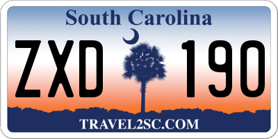 SC license plate ZXD190