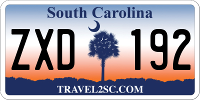SC license plate ZXD192