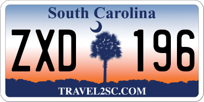 SC license plate ZXD196
