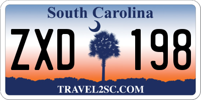 SC license plate ZXD198
