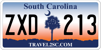SC license plate ZXD213