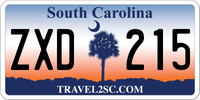 SC license plate ZXD215