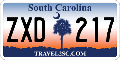 SC license plate ZXD217