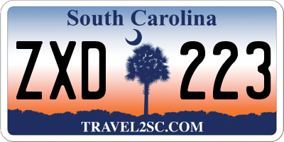 SC license plate ZXD223