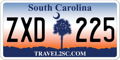 SC license plate ZXD225