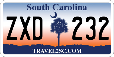 SC license plate ZXD232