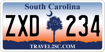 SC license plate ZXD234