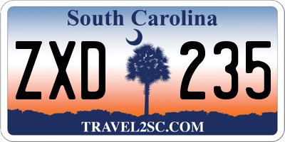 SC license plate ZXD235