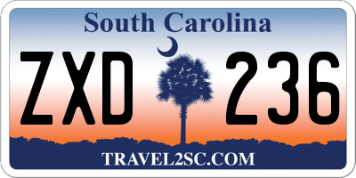 SC license plate ZXD236