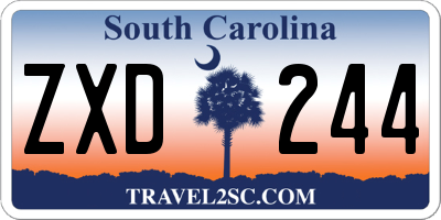 SC license plate ZXD244