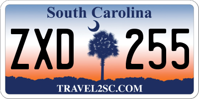 SC license plate ZXD255